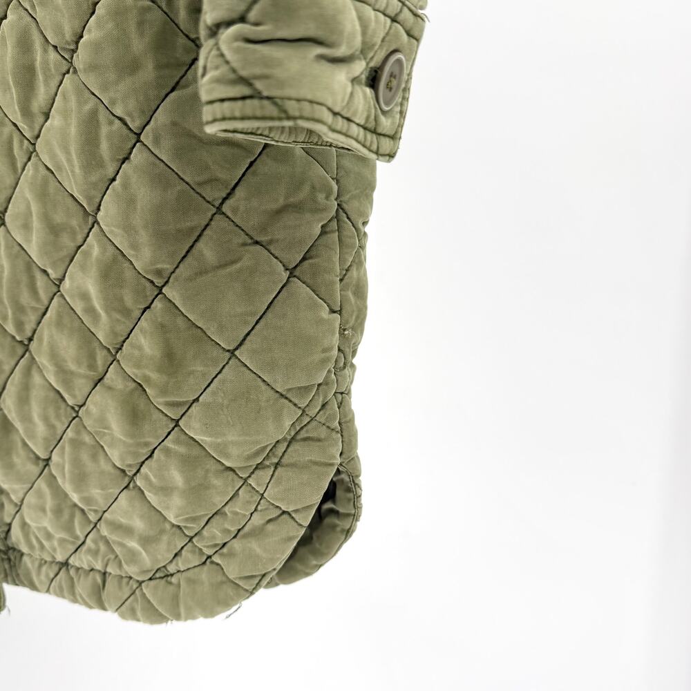 BlankNYC Olive Army Green Quilted Long Shacket Jacket Coat - Picture 4 of 9